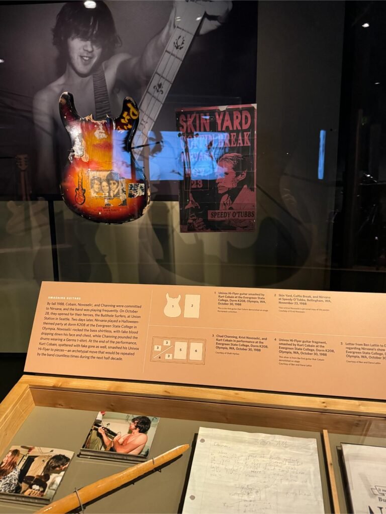 Nirvana exhibit artifacts. Photo by Debbie Stone