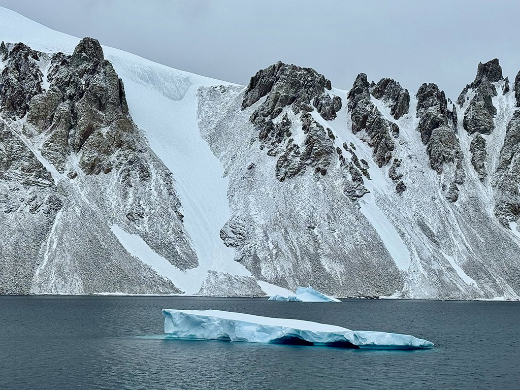 Not far from Horseshoe Island which sits in Square Bay, off the coast of Graham Land in Marguerite Bay, well to the south of the Antarctic Circle. Photo by Jett Britnell.