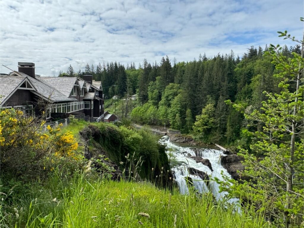 Salish Lodge & Spa with a view of the top of the Falls. Photo by Debbie Stone