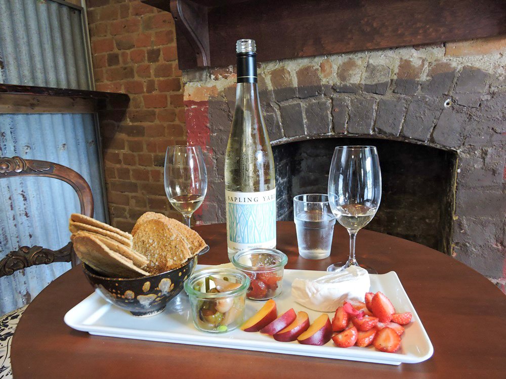 Cheese board and wine