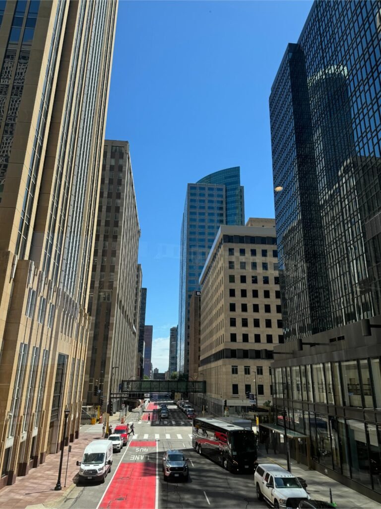 Downtown Minneapolis abounds with skyscrapers. Photo by Debbie Stone