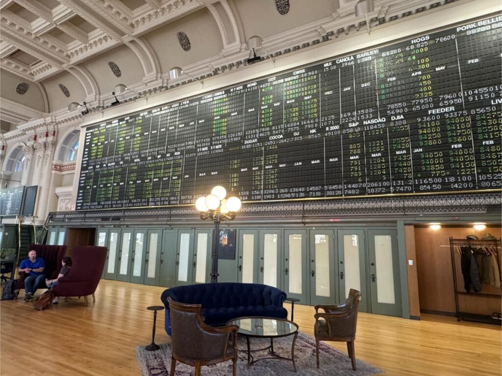 Trading floor on the Grain Exchange, now a cooperative workspace. Photo by Debbie Stone