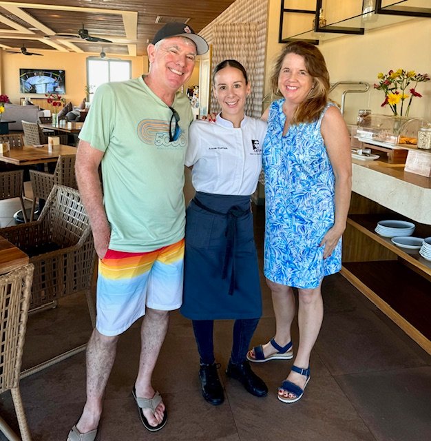 Chef Anaisa Guevara with travel writers Dave McKibben and Jill Weinlein