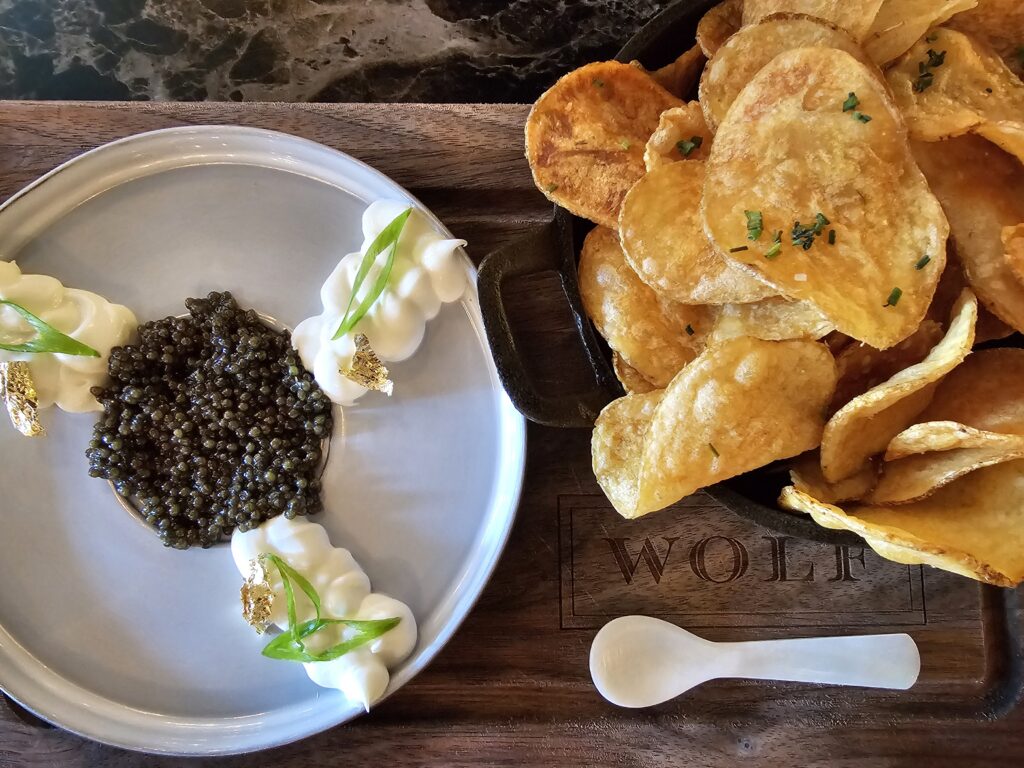 Caviar plate at Wolf by Vanderpump, credit Jean Chen Smith