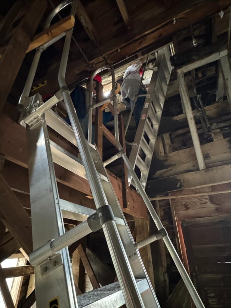 Ascend steep stairs and ladders in the Mill. Photo by Debbie Stone