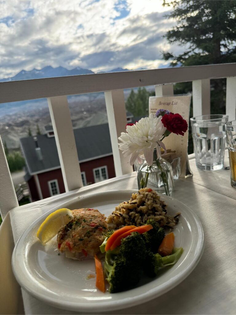 Dinner with a view at Kennicott Glacier Lodge. Photo by Debbie Stone