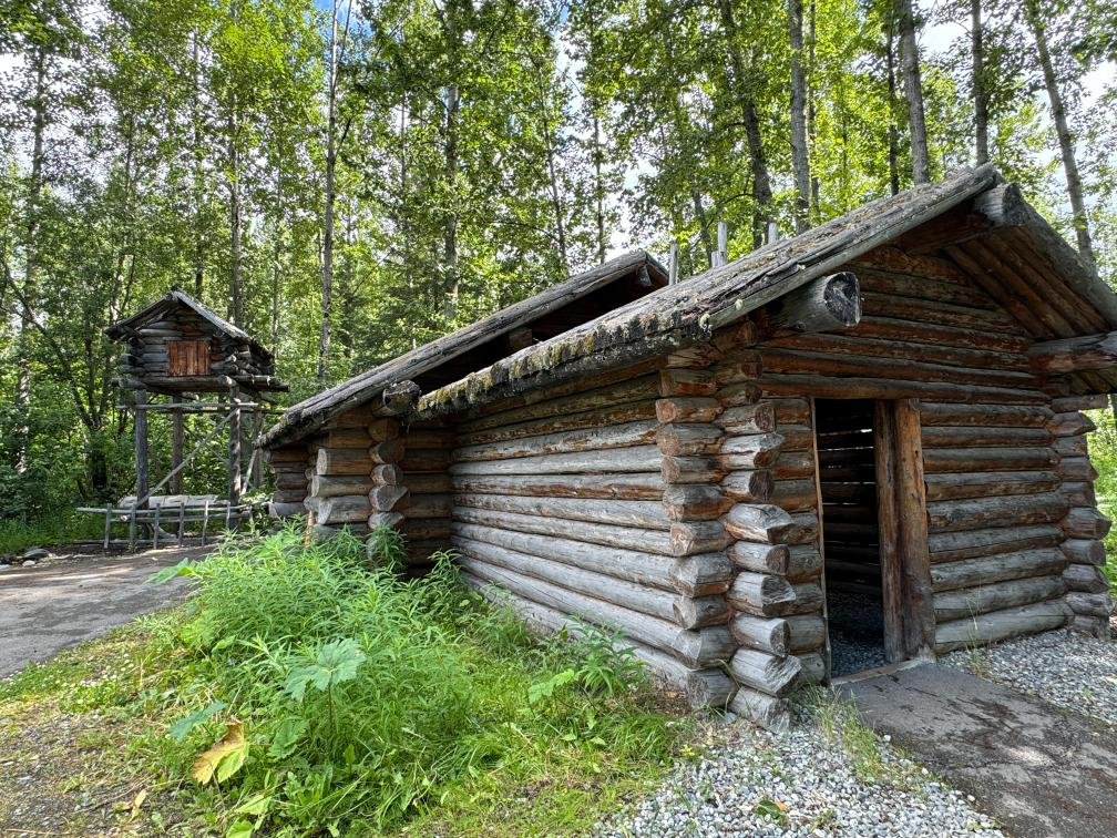 Dwelling at the Village Sites at the Alaska Native Heritage Center. Photo by Debbie Stone