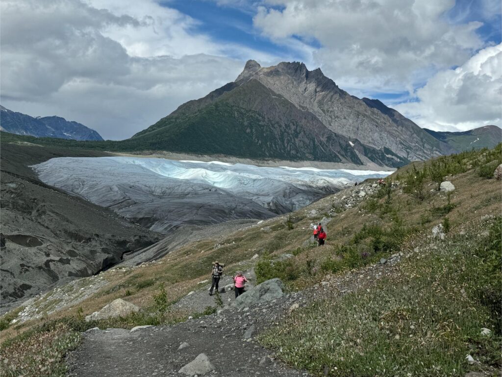 Hiking back up from the glacier. Photo by Debbie Stone