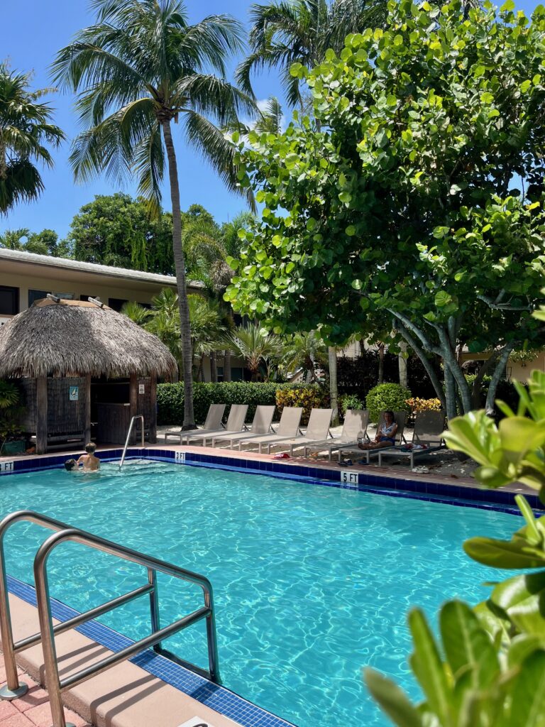 Second swimming pool and tiki hut. Credit Kirsten Harrington