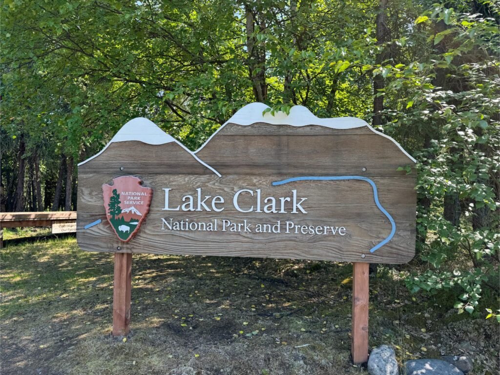 Lake Clark NP sign. Photo by Debbie Stone