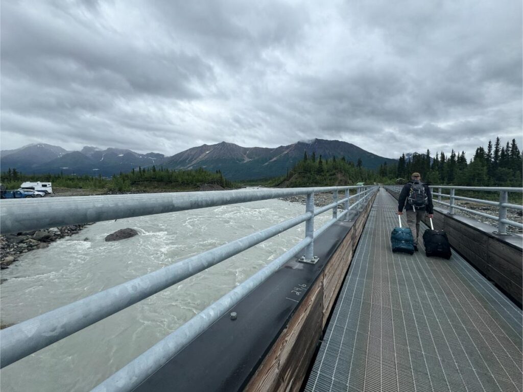 Walk across the pedestrian bridge after parking your car. Photo by Debbie Stone