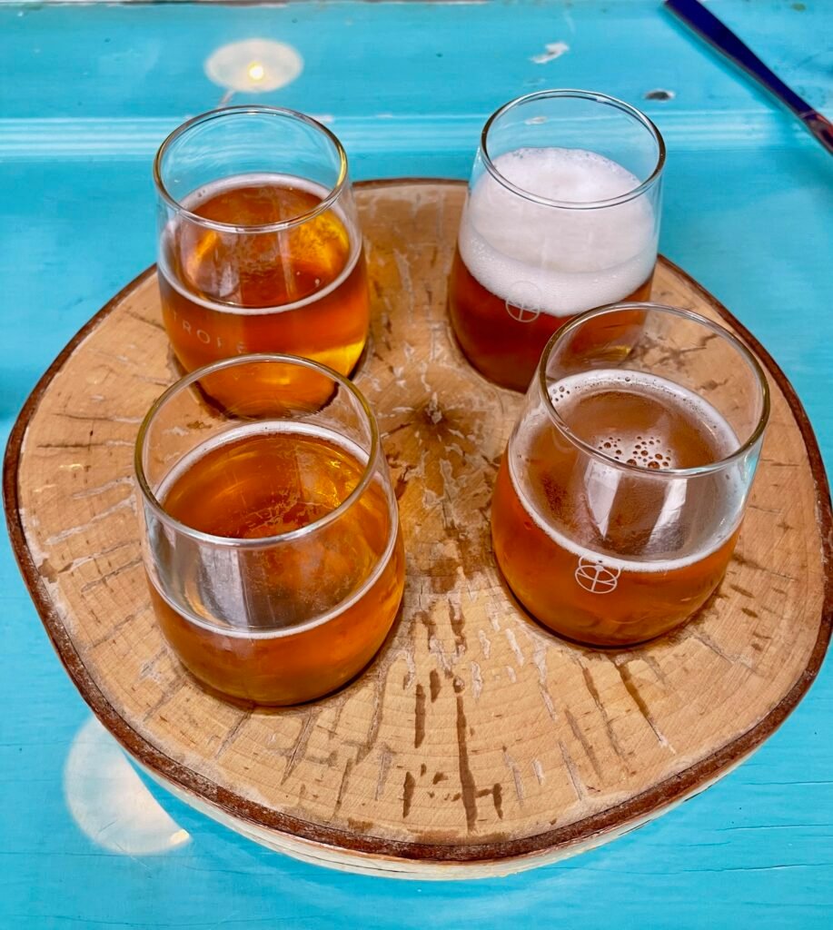 Heliotrope Brewery flight. Photo by Jill Weinlein