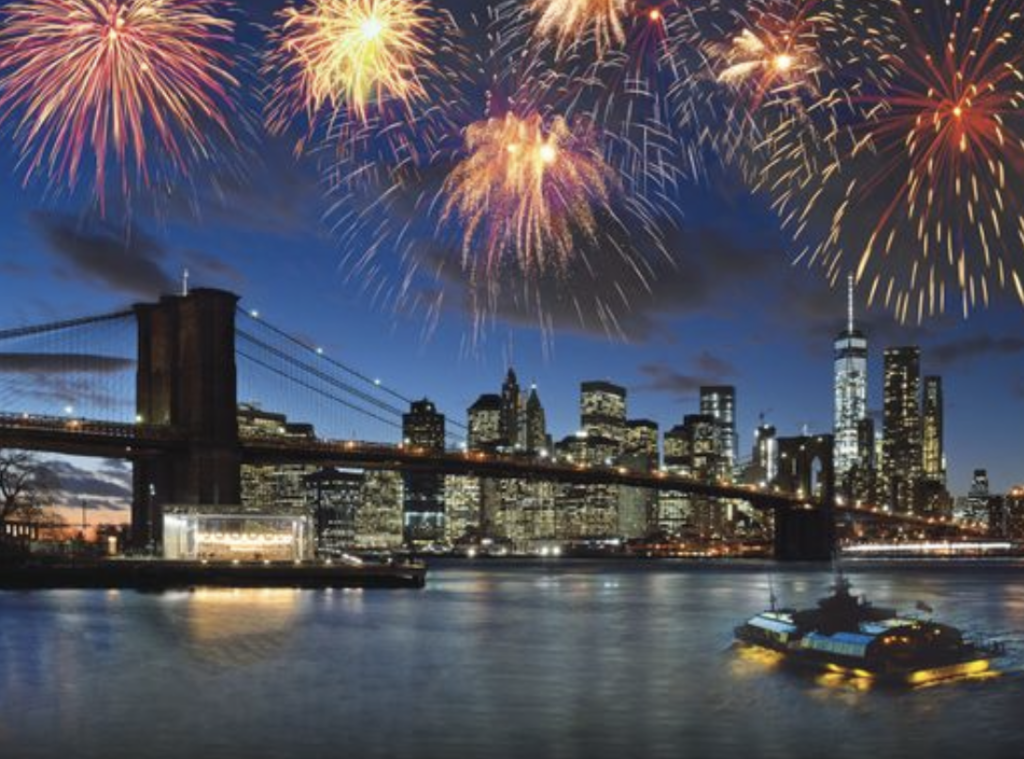 New York NYE City Cruises skyline and fireworks. Photo Jill Weinlein