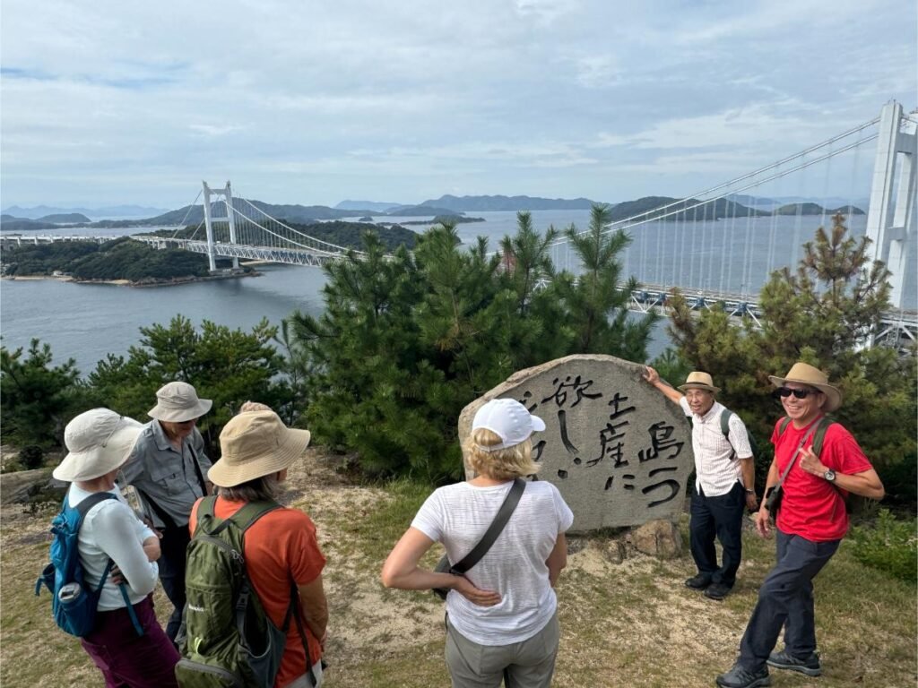 View of the Seto Inland Sea with Seto Ohashi Bridge. Photo by Debbie Stone