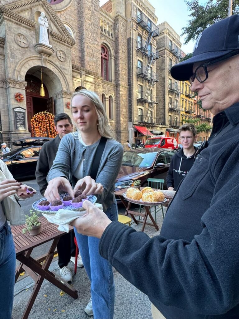 Tasting brigadeiros and Brazilian cheese buns. Photo by Debbie Stone