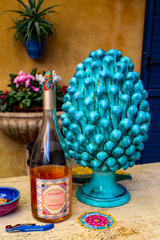 Sparkling Rose at Donnafugata Winery, Sicily.